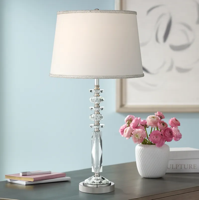 Flora Modern Column Crystal Table Lamp