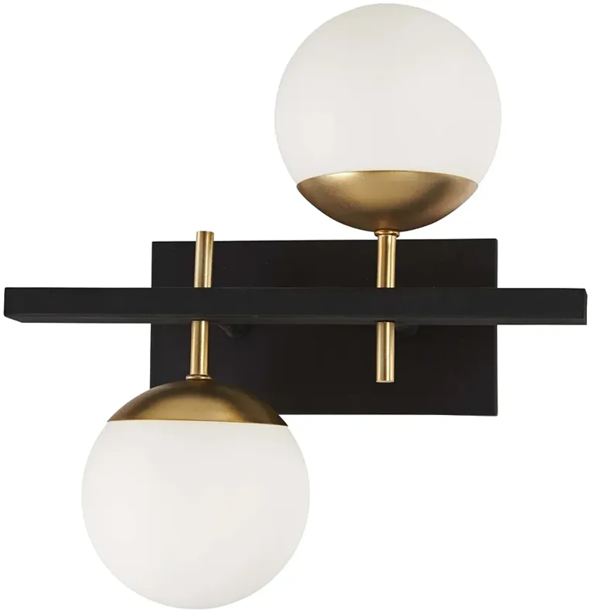 Alluria 15 1/4" High Black and Gold 2-Light Wall Sconce