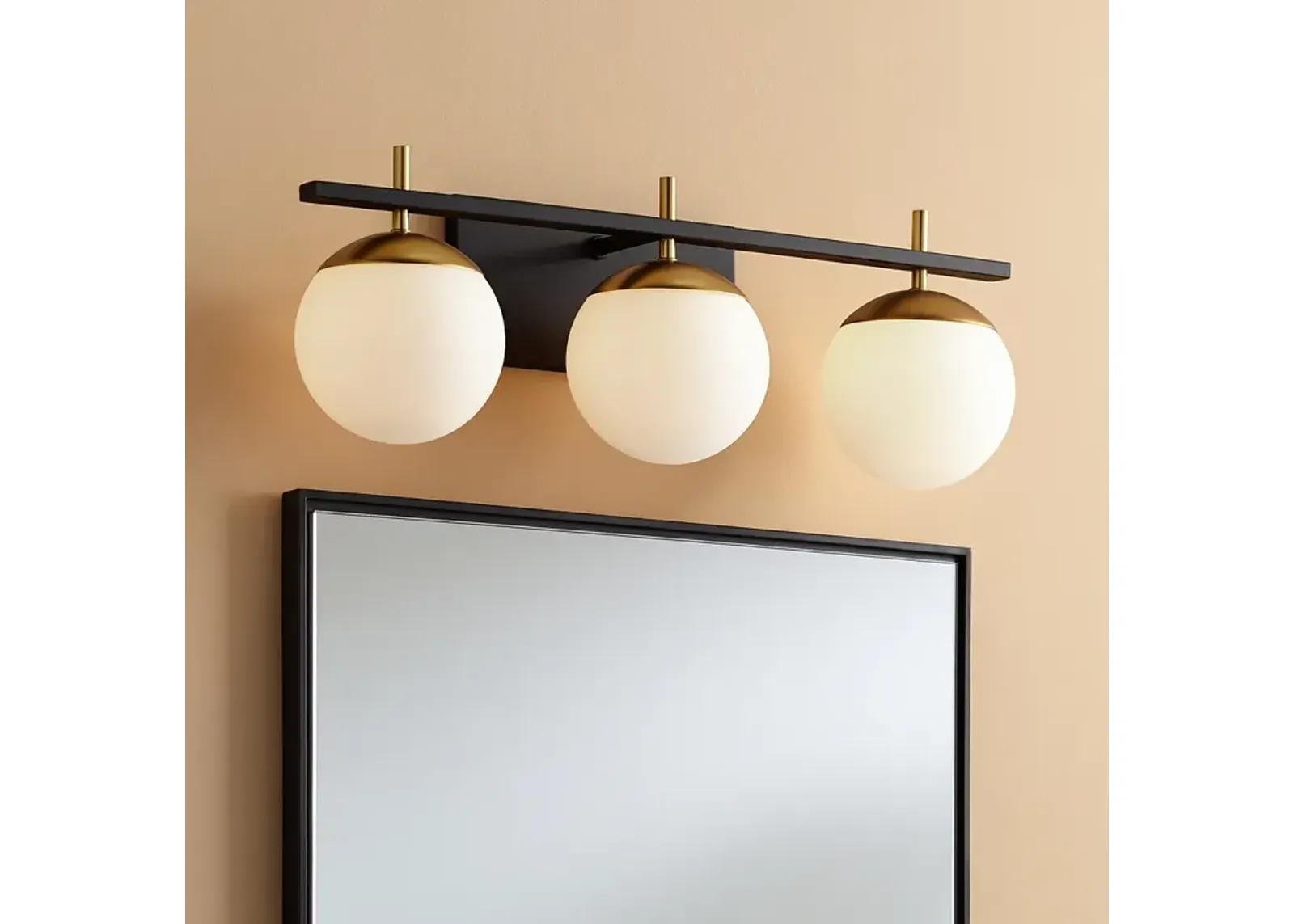 George Kovacs Alluria 24" Black and Gold 3-Light Modern Bath Light