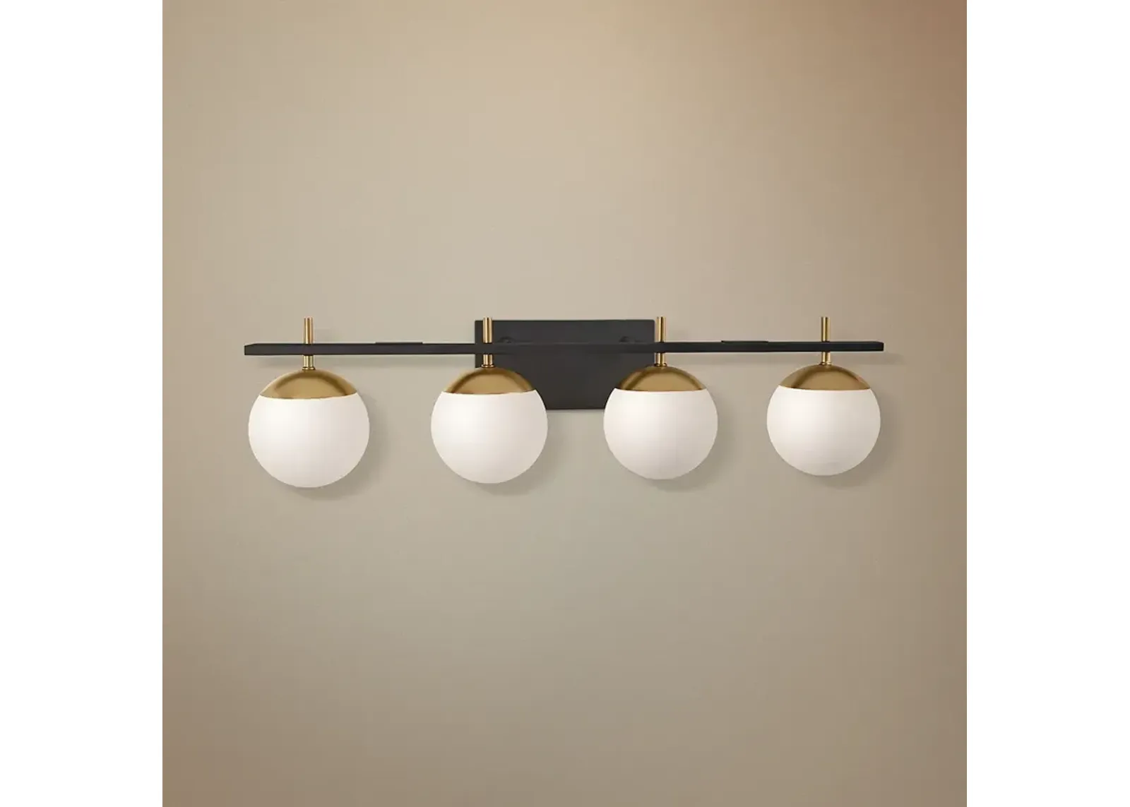 George Kovacs Alluria 33"W Black and Gold 4-Light Bath Light