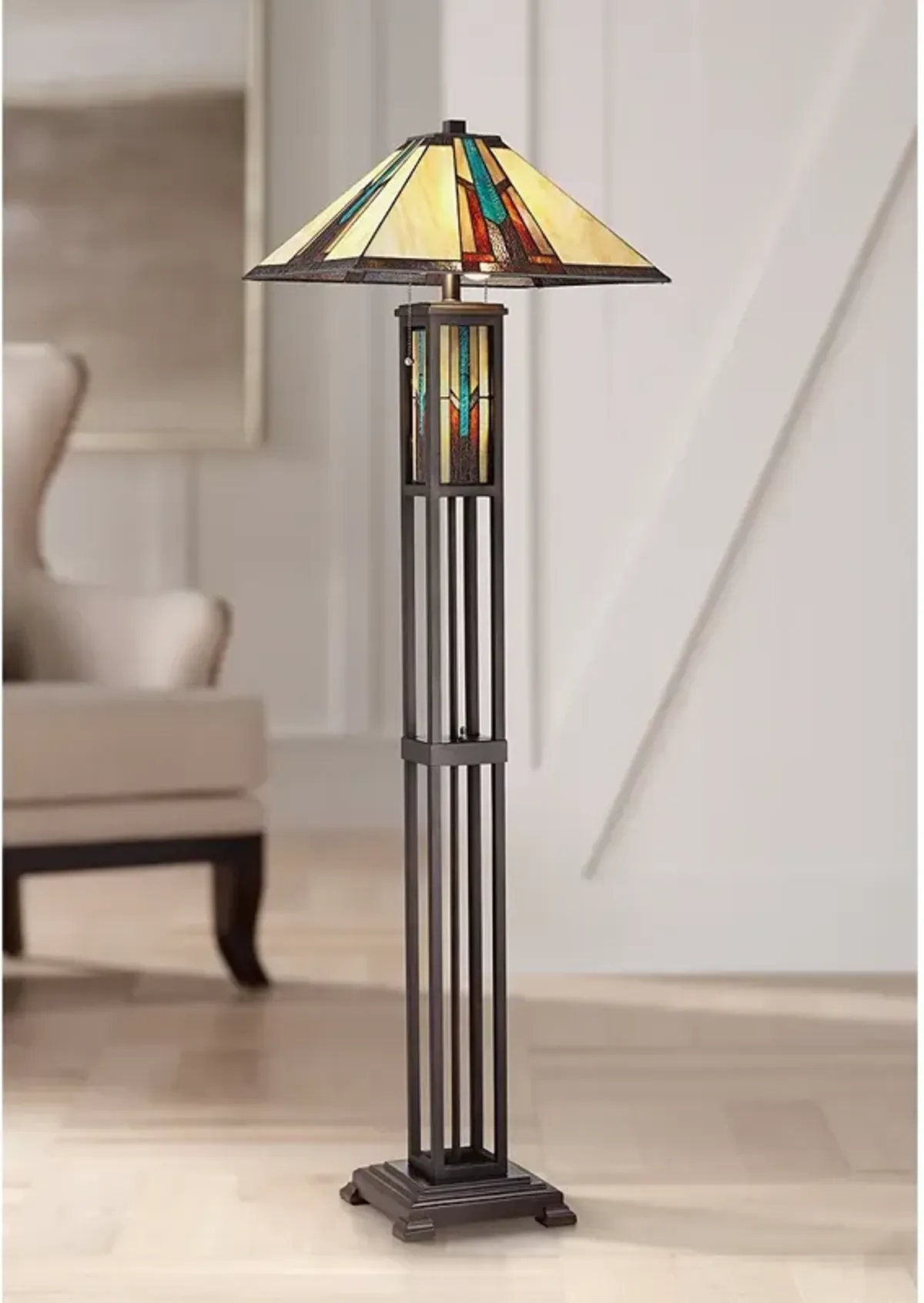 Robert Louis Tiffany Ranier Mission Night Light Floor Lamp