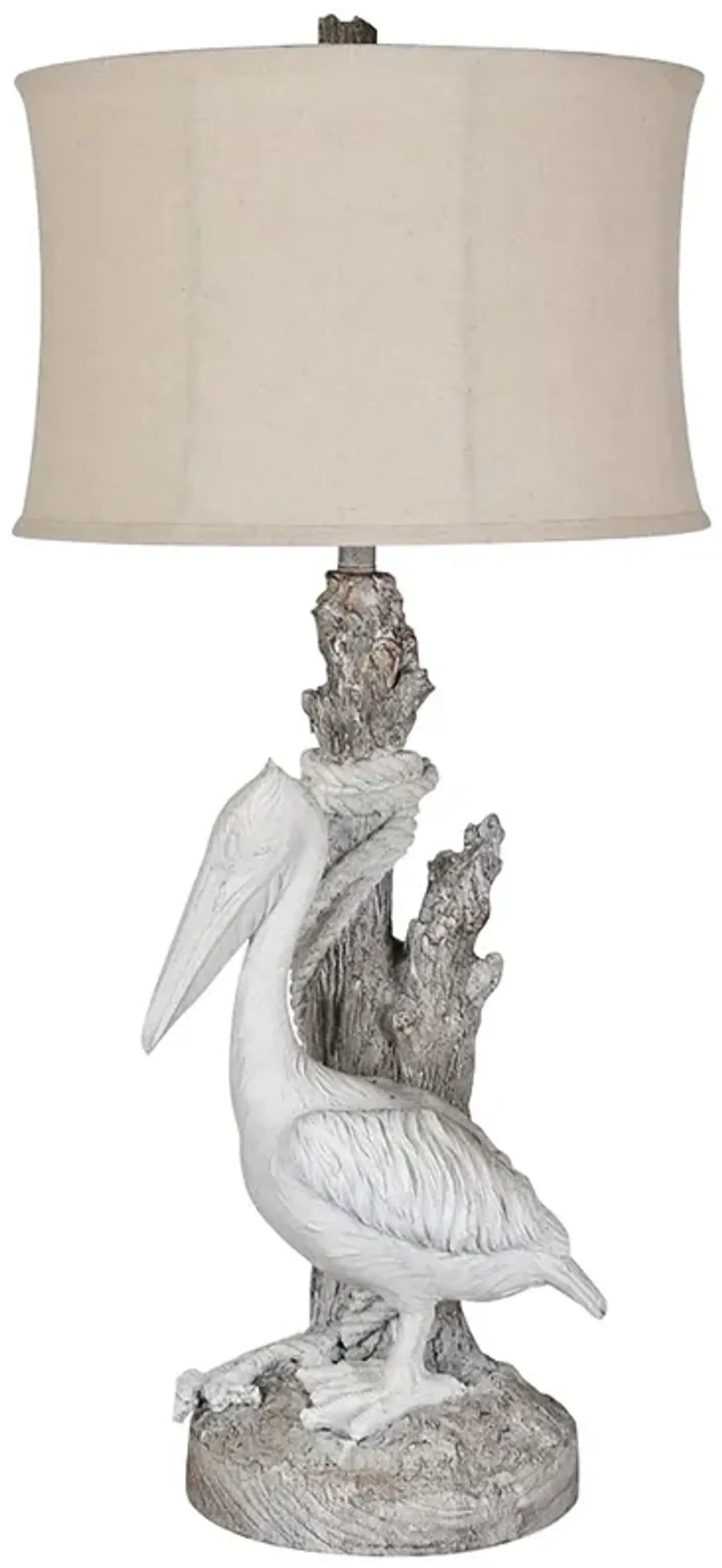 Crestview Pelican 38 1/2" White-Washed Sand Stone Coastal Table Lamp