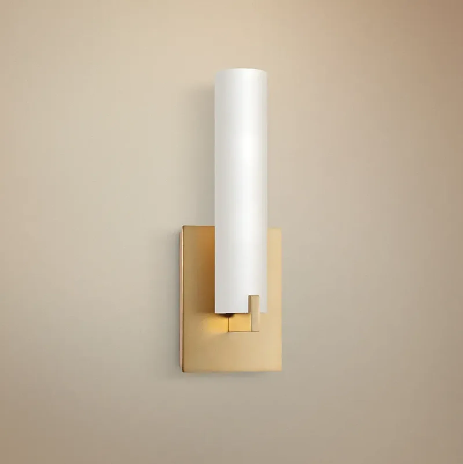 George Kovacs Tube 13 1/4" High Honey Gold LED Wall Sconce