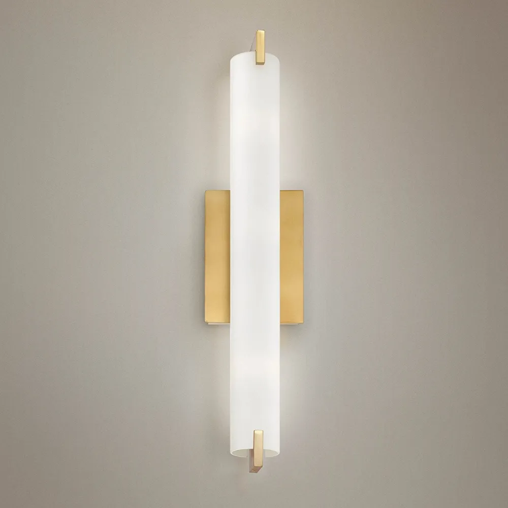 George Kovacs Tube 20 1/2" High Honey Gold LED Wall Sconce