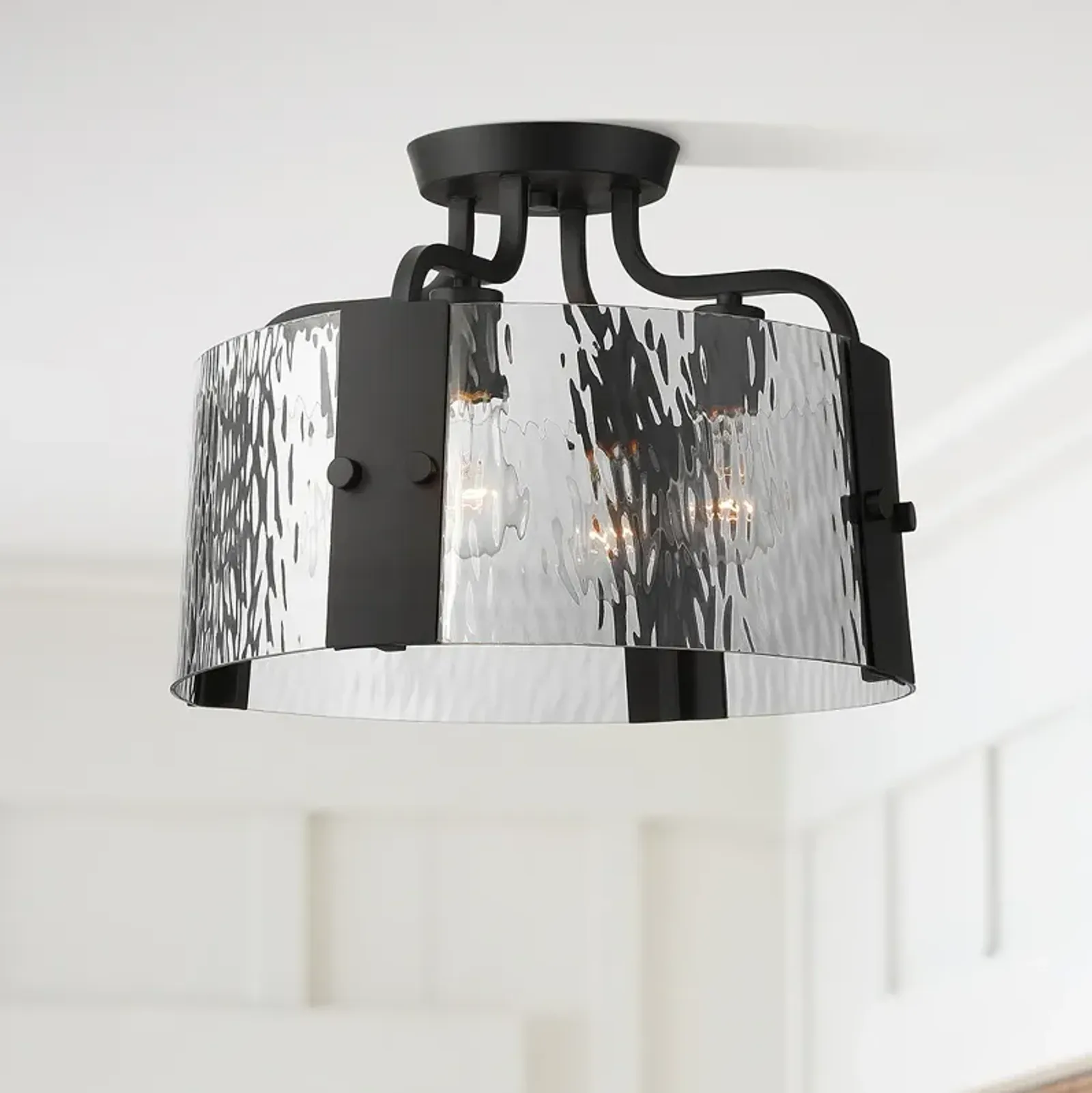 Possini Euro Hanniger 16 1/4"W Black 4-Light Ceiling Light