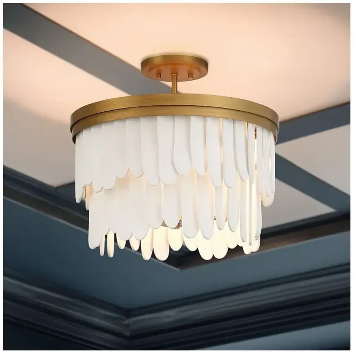 Minka-Lavery Briscade 6-Light 18-in Painted Legacy Brass Semi Flush