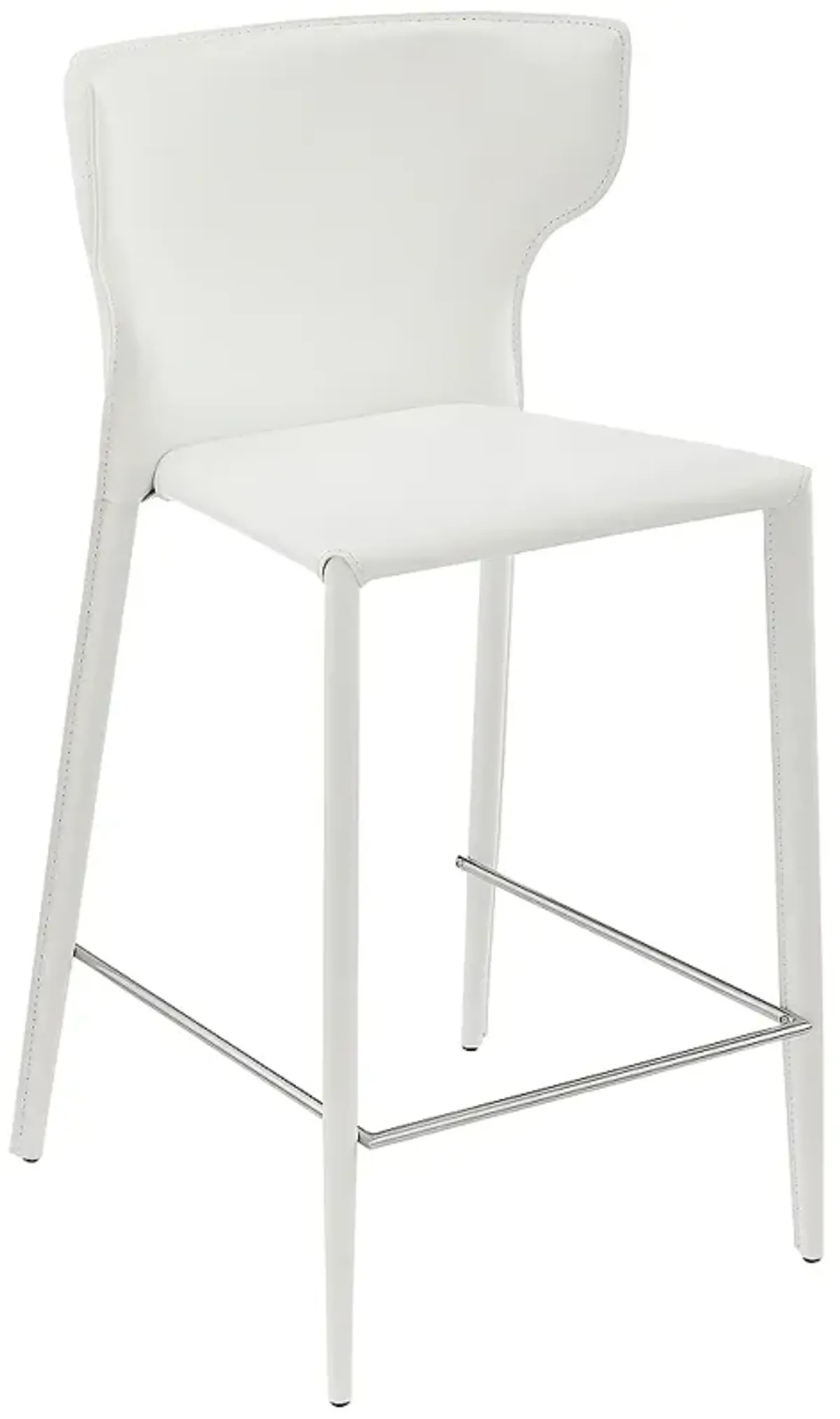 Divinia 25 1/2" White Leather Counter Stool