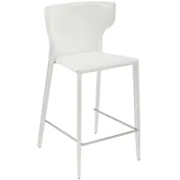 Divinia 25 1/2" White Leather Counter Stool