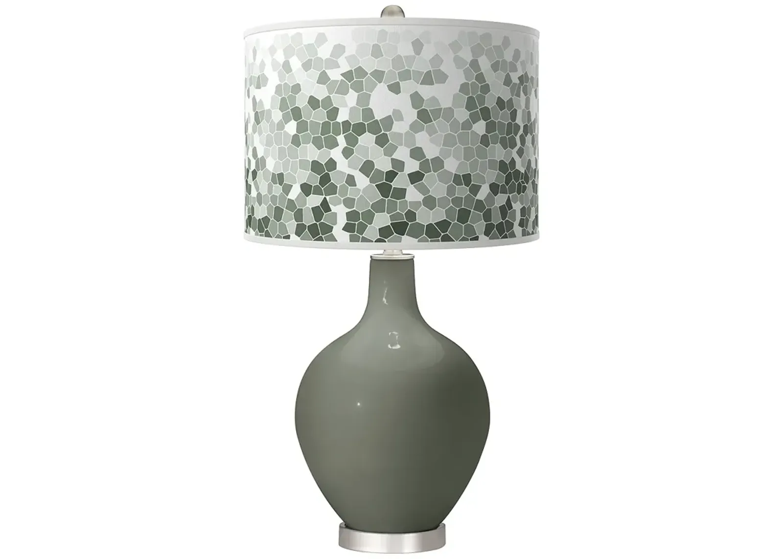 Pewter Green Mosaic Ovo Table Lamp