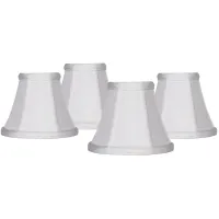 Imperial White Fabric Chandelier Clip Shades 3x6x5 (Clip-On) Set of 4