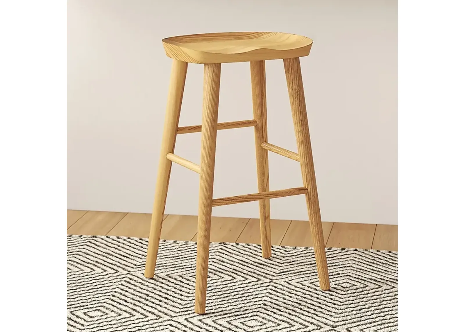 Vieno 26" High Natural Wood Counter Stool