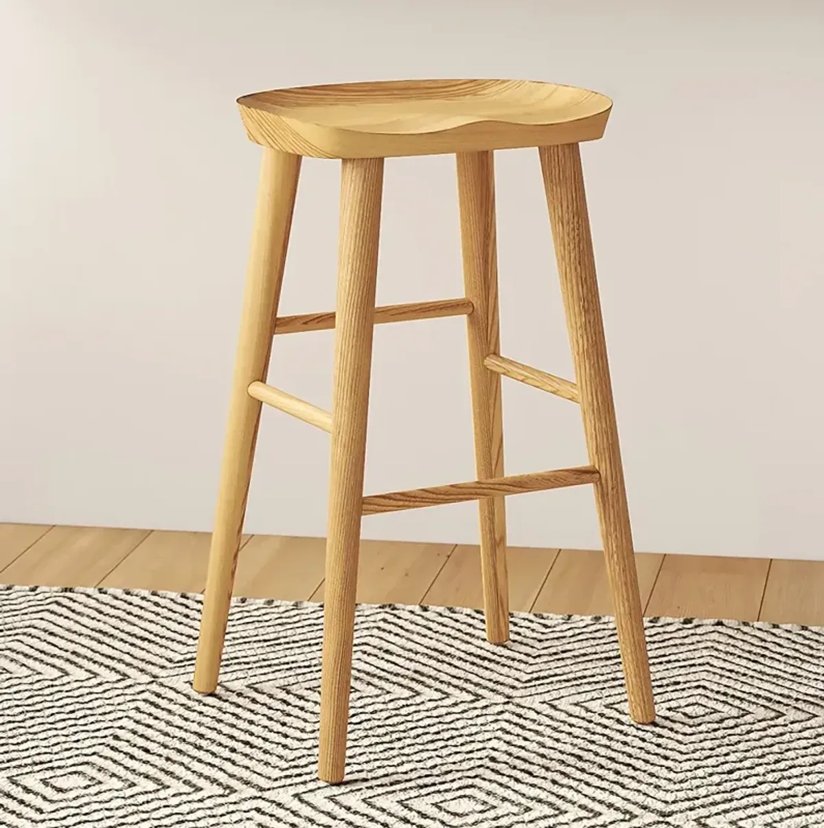 Vieno 26" High Natural Wood Counter Stool