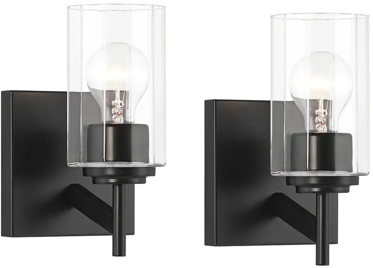 Possini Euro Evette 9 1/4" High Black Wall Sconce Set of 2