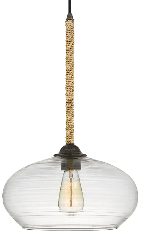 Quoizel Merino 13.25" Wide Bronze and Orb Glass Modern Mini Pendant