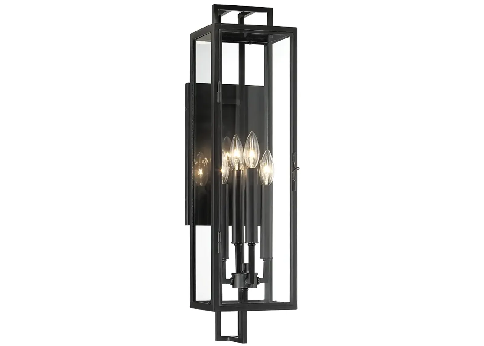 The Great Outdoors Knoll Road 4-Light Black Outdoor Wall Mount