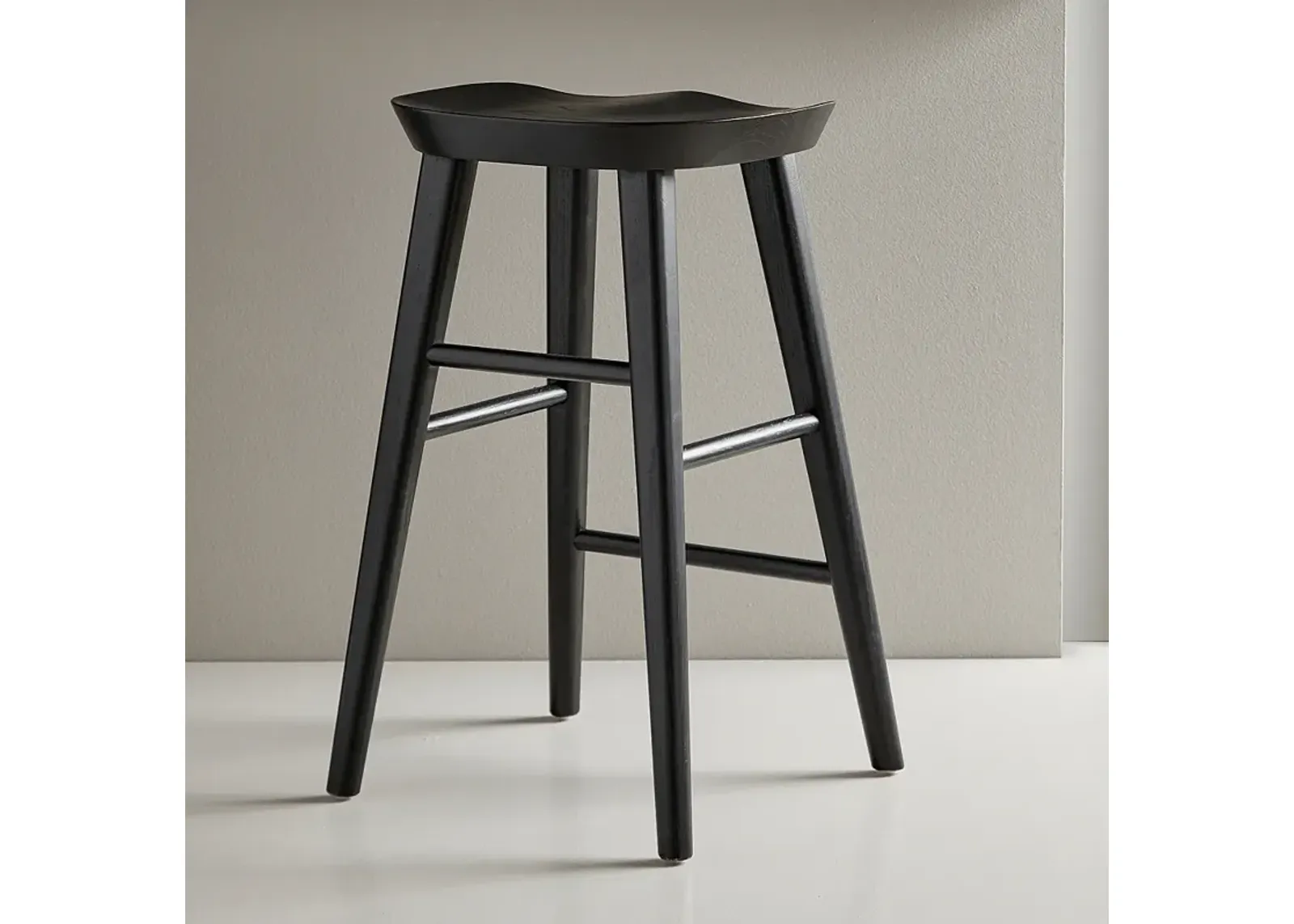 Vieno 25 3/4" Black Wood Counter Stool