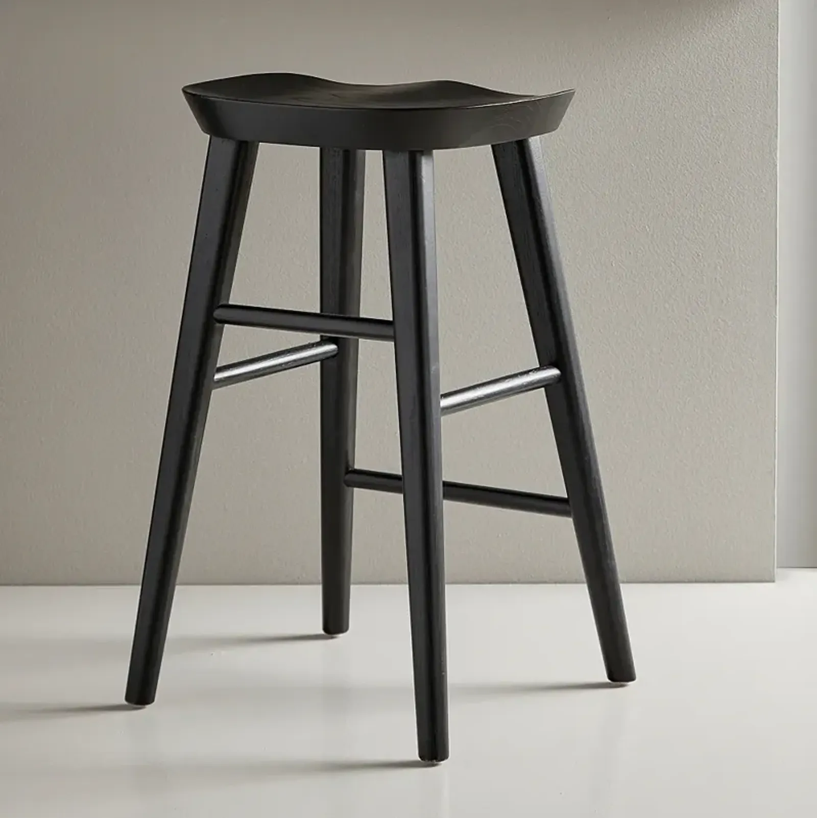 Vieno 25 3/4" Black Wood Counter Stool