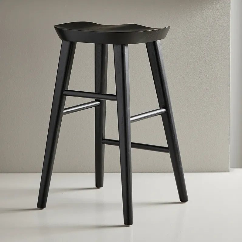 Vieno 25 3/4" Black Wood Counter Stool