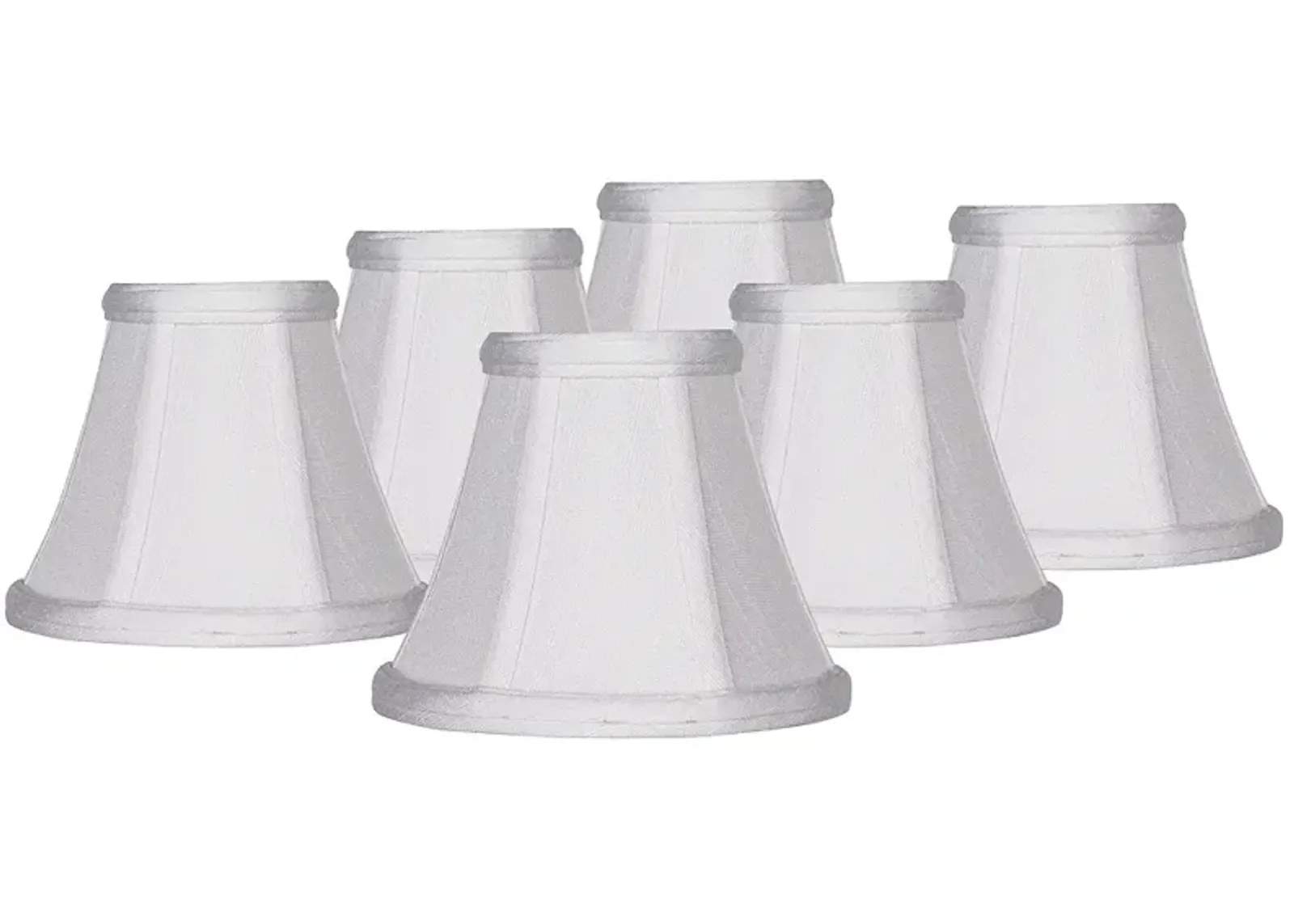 Imperial White Fabric Chandelier Clip Shades 3x6x5 (Clip-On) Set of 6