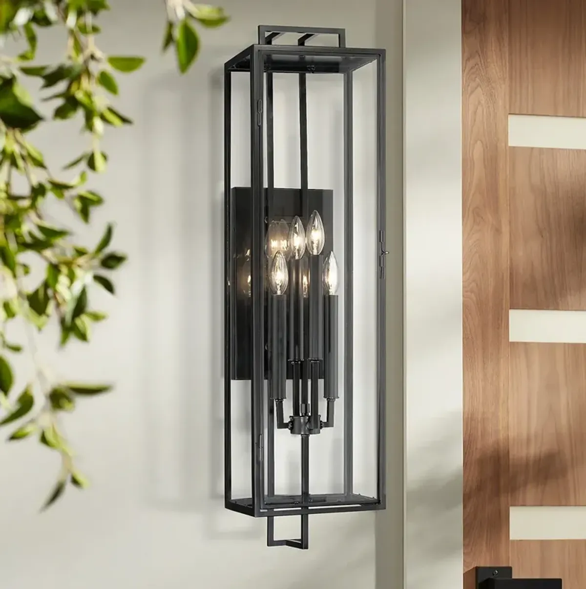 Knoll Road 35" High Coal 4-Light Outdoor Wall Light