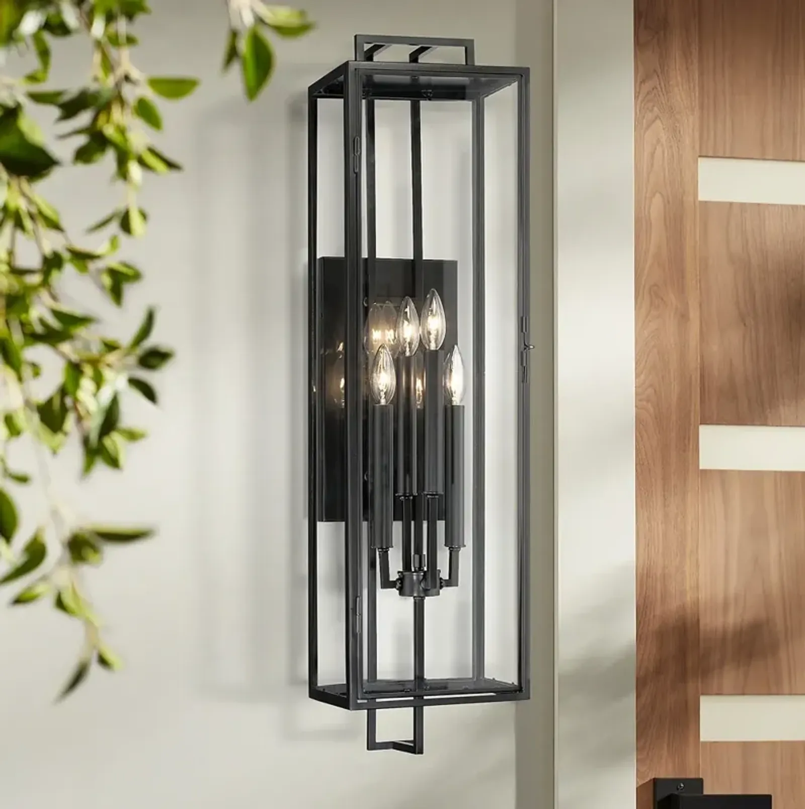 Minka Knoll Road 35" High Coal 4-Light Outdoor Wall Light