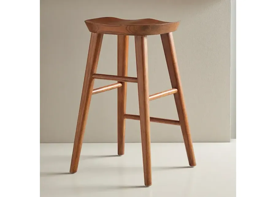 Vieno 25 3/4" Walnut Wood Counter Stool