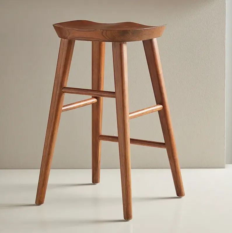 Vieno 25 3/4" Walnut Wood Counter Stool