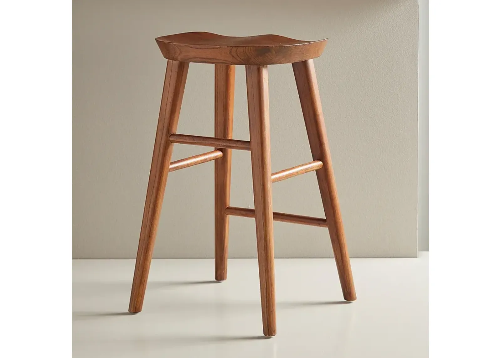 Vieno 25 3/4" Walnut Wood Counter Stool