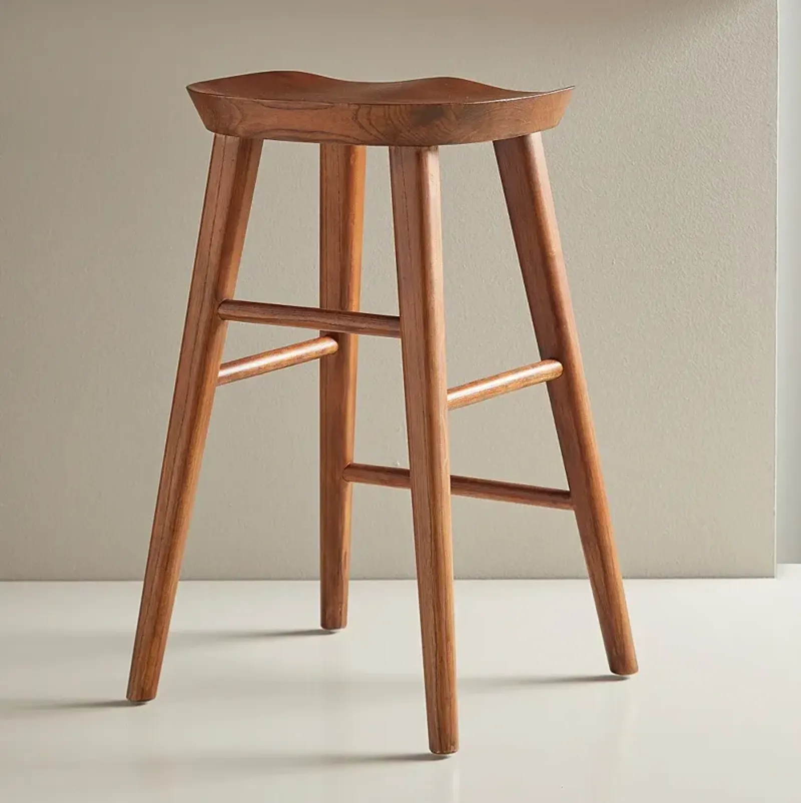 Vieno 25 3/4" Walnut Wood Counter Stool