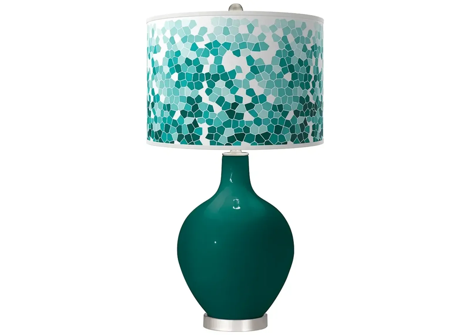 Blue Peacock Mosaic Ovo Table Lamp