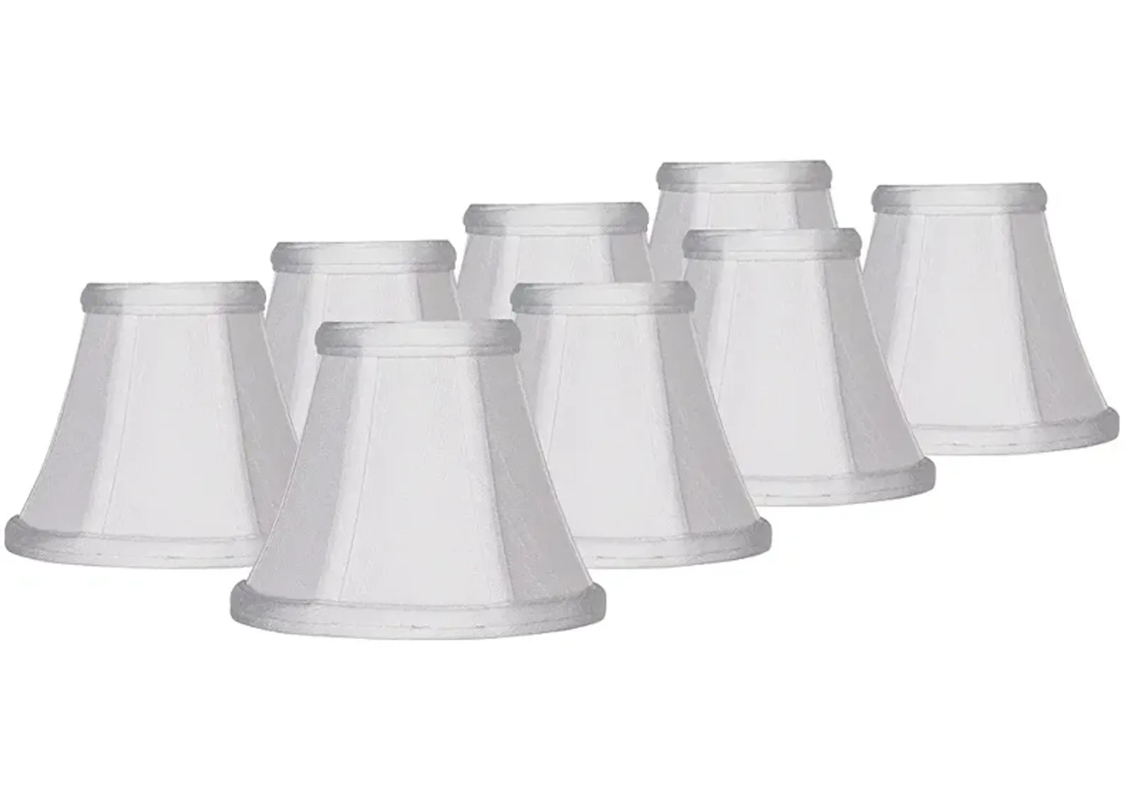 Imperial White Fabric Chandelier Clip Shades 3x6x5 (Clip-On) Set of 8