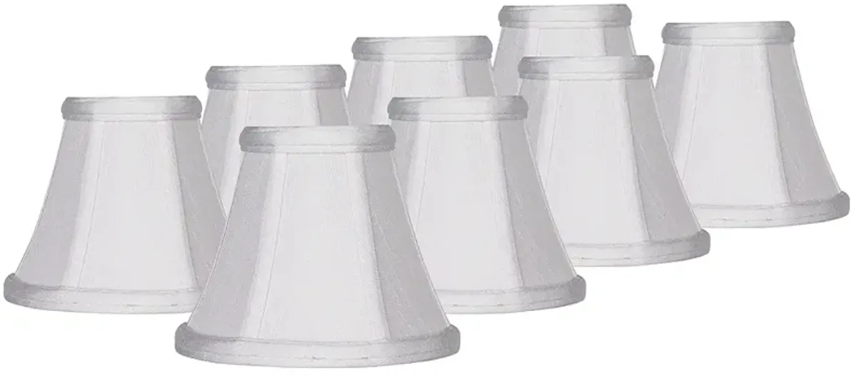 Springcrest White Fabric Chandelier Clip Shades 3x6x5 (Clip-On) Set of 8