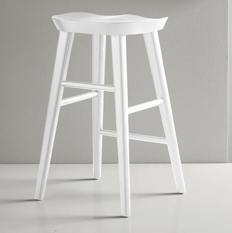 Vieno 25 3/4" White Wood Counter Stool