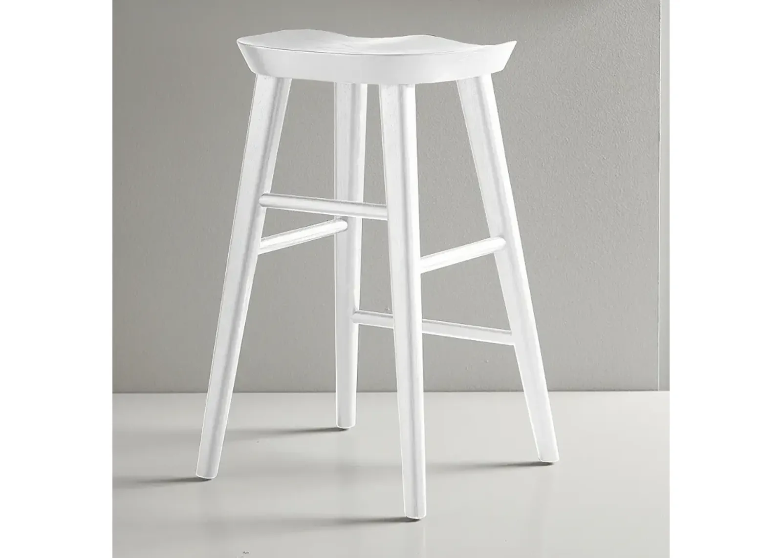 Vieno 25 3/4" White Wood Counter Stool