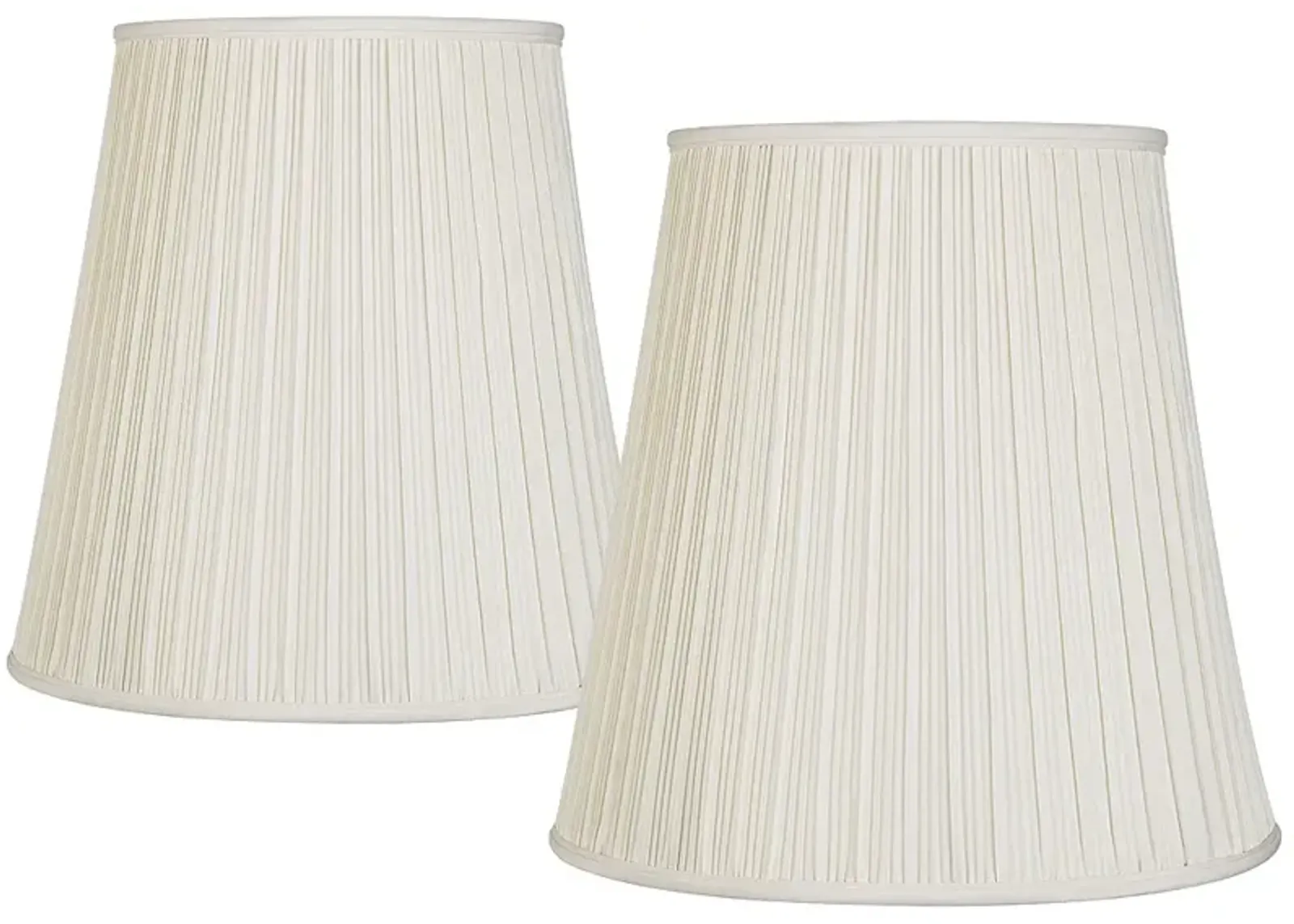 Creme Mushroom Pleat Lamp Shades 12x18x18 (Spider) Set of 2