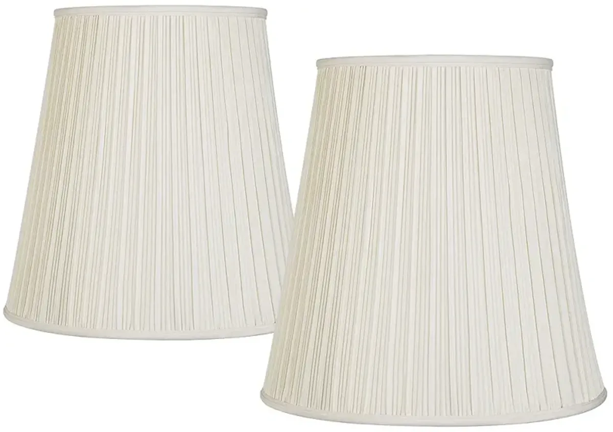 Creme Mushroom Pleat Lamp Shades 12x18x18 (Spider) Set of 2