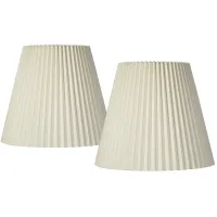 Springcrest Ivory Pleated Lamp Shades 10x17x14.75 (Spider) Set of 2