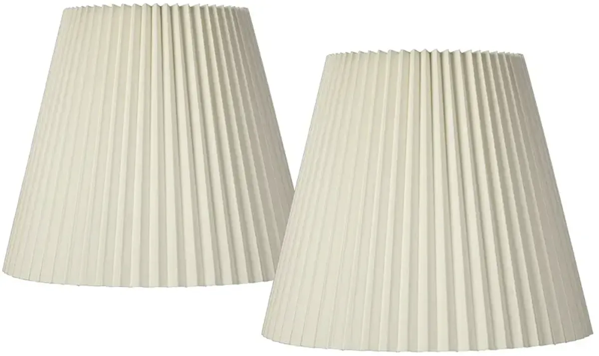 Springcrest Ivory Pleated Lamp Shades 10x17x14.75 (Spider) Set of 2