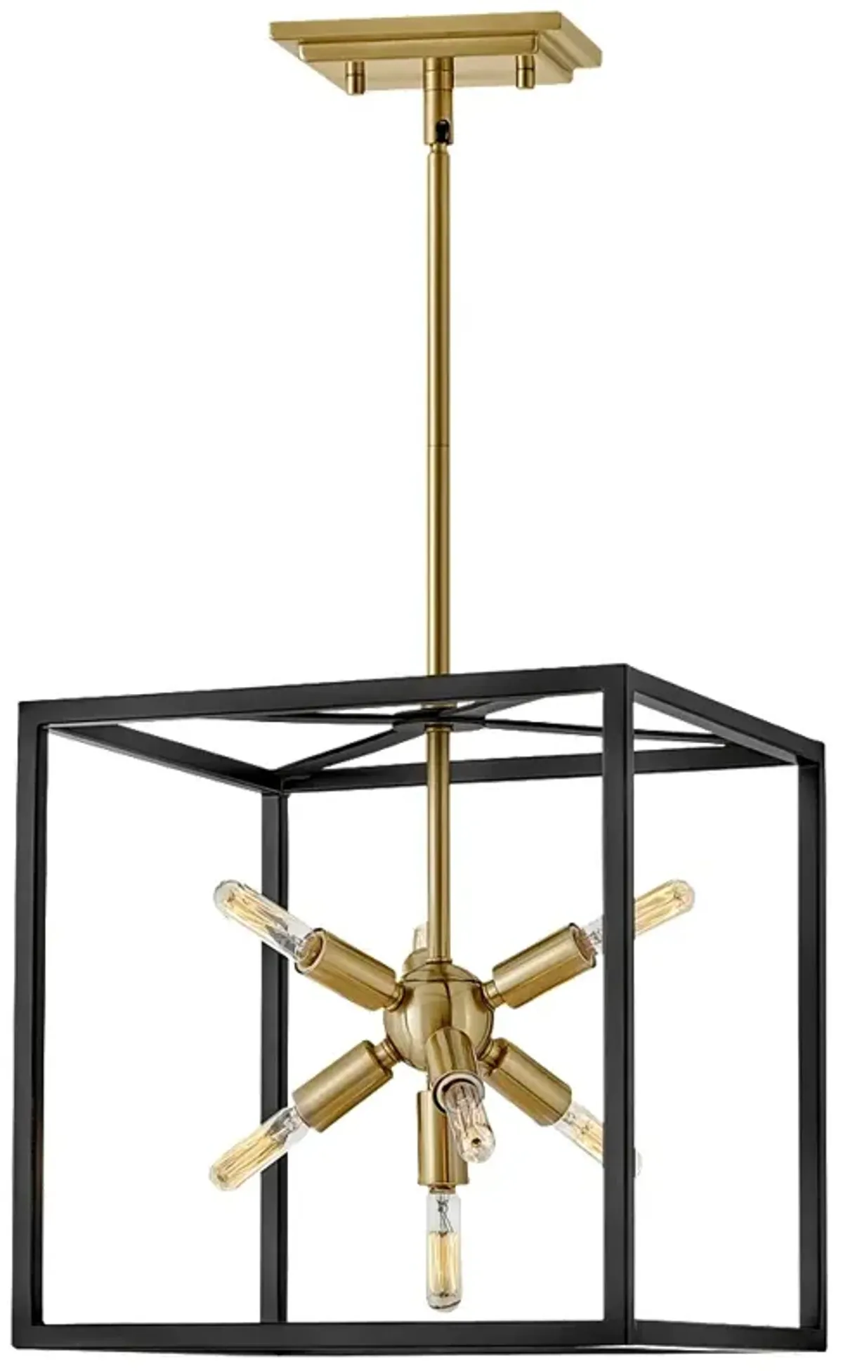 Hinkley Aros Small Convertible Pendant Black with Warm Brass accents