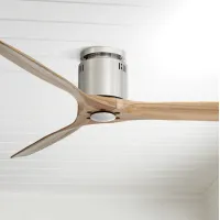 52" Windspun Natural Nickel DC Modern Hugger Ceiling Fan with Remote