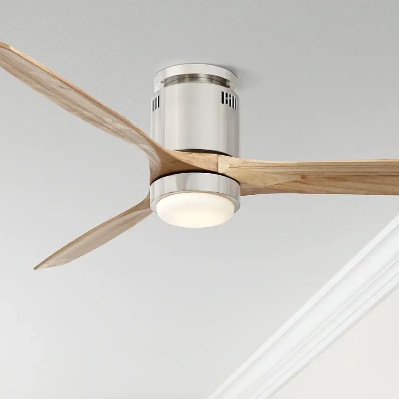 52" Windspun Brushed Nickel LED DC Hugger Ceiling Fan with Remote