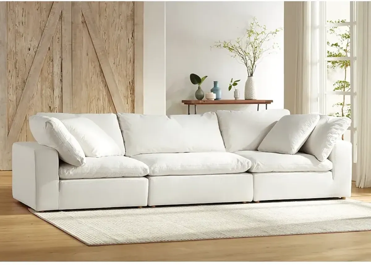 55 Downing Street Skye 125" Pearl White 3-Piece Modular Sectional Sofa