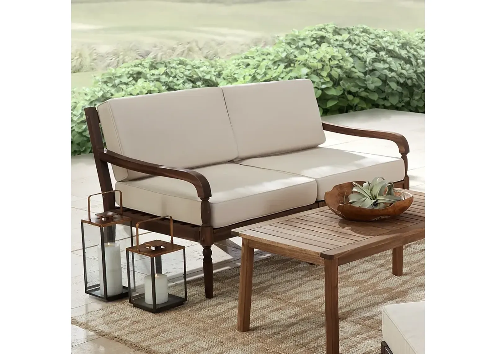 Napa Natural Dark Oil Acacia Modular 2-Seater Outdoor Seat