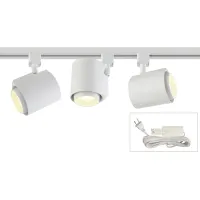 White 22W LED 3-Light Plug-In 4-Foot Liner Track Kit