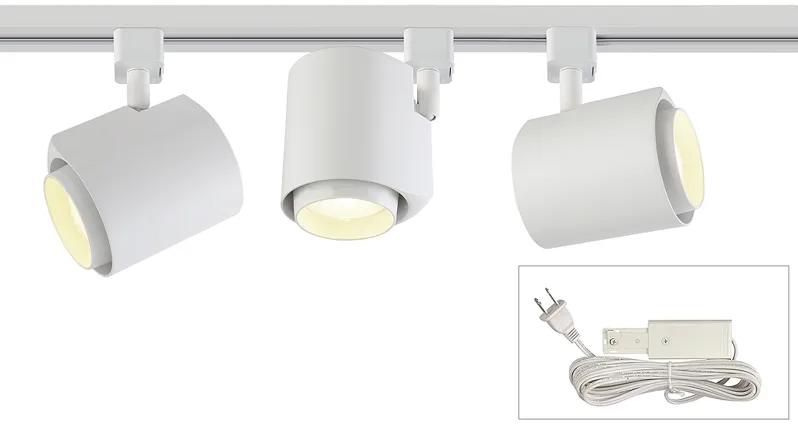White 22W LED 3-Light Plug-In 4-Foot Liner Track Kit