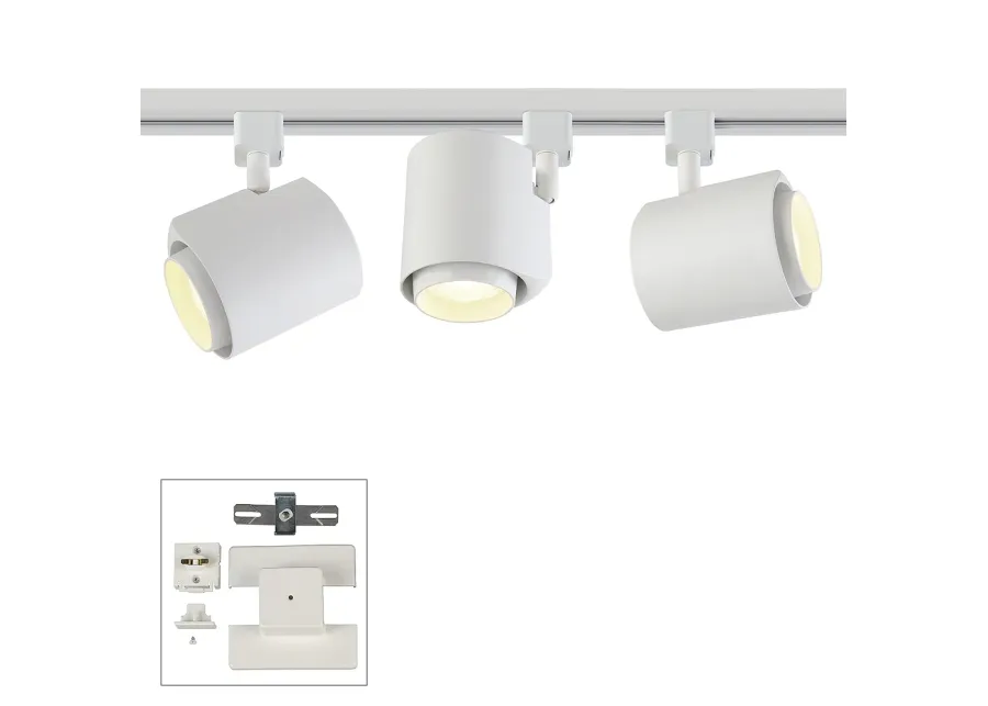 3-Light White 22 Watt LED Floating Canopy Track Kit