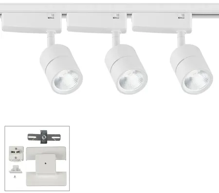 Linder 3-Light White LED Track Kit with Floating Canopy