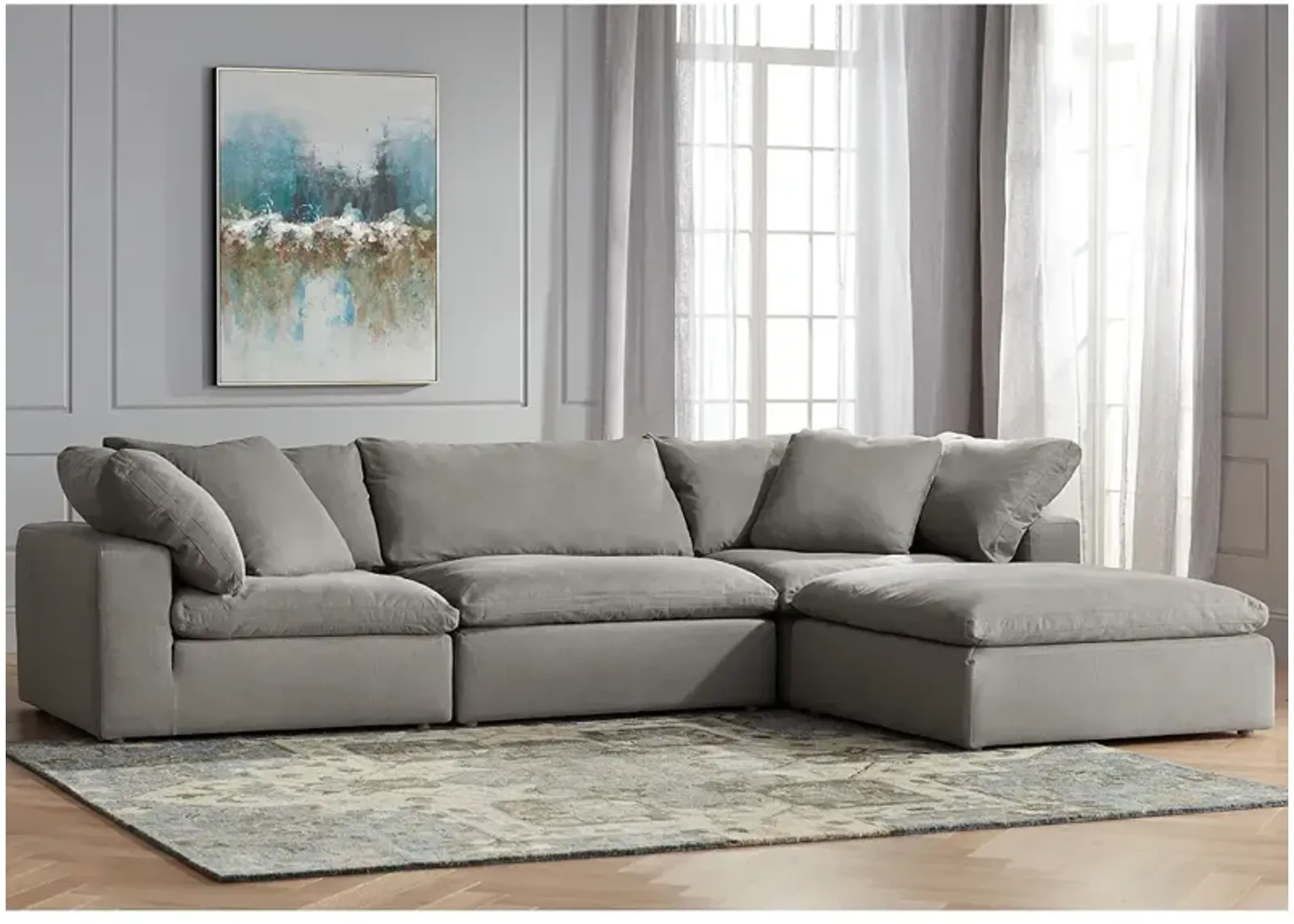 Skye Peyton Slate Gray 4-Piece Modular Sectional Set