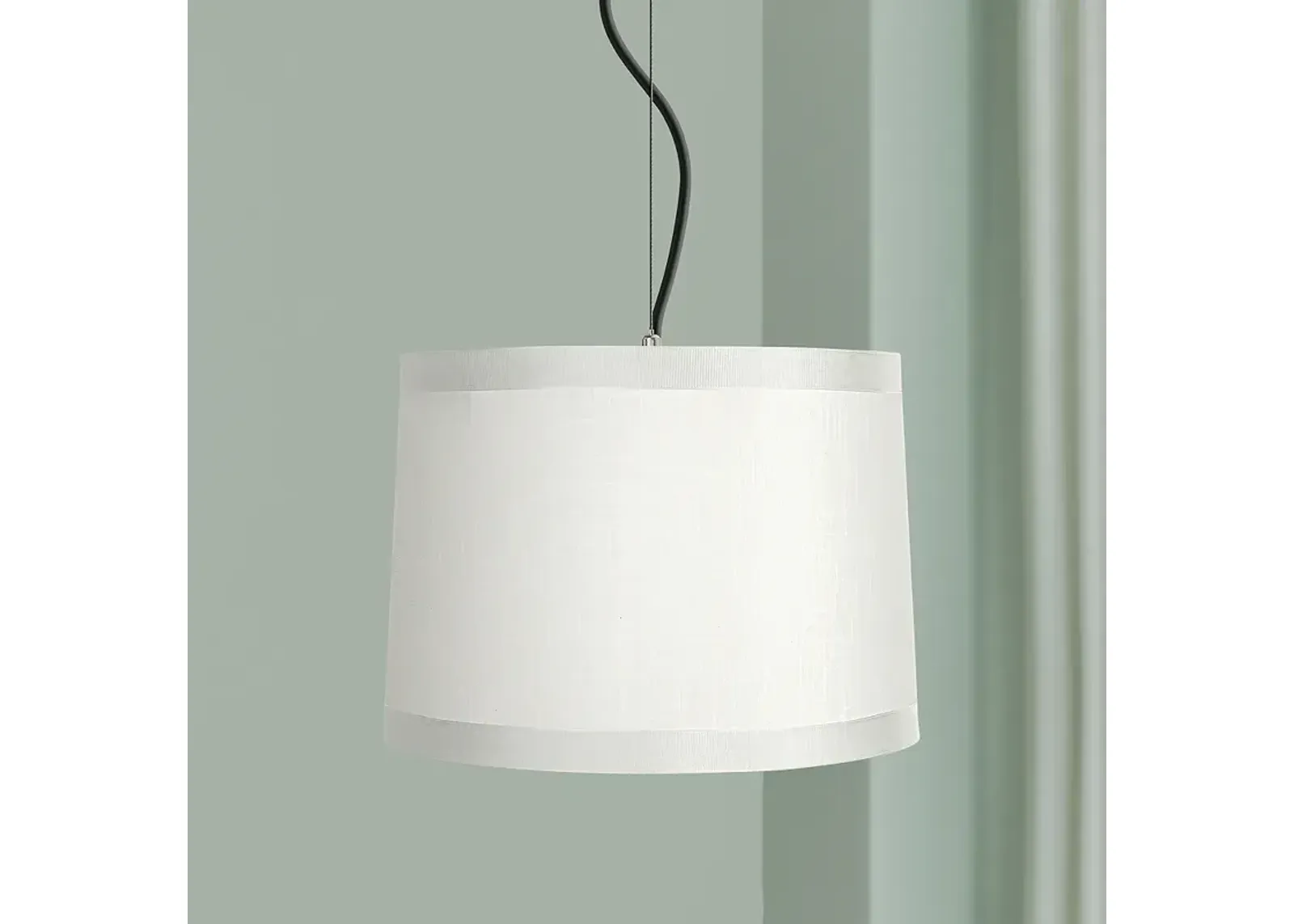 Possini Euro 14" Wide Modern White Drum Shade Pendant Light