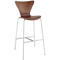Tendy 29 3/4" Walnut Wood Shell Bar Stool